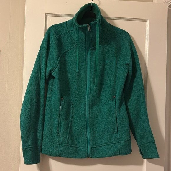 Avalanche Jackets & Blazers - Green Full-Zip Jacket with thumb holes ~ great ski layer